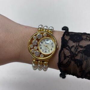 Vintage Xanadu Gold-Tone and Pearl Women's Quartz Watch